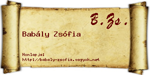 Babály Zsófia névjegykártya
